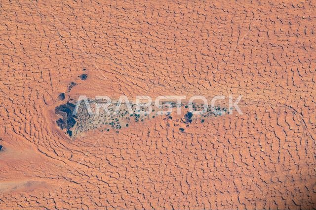 The city of Jubbah, Saudi Arabia, surrounded by the Nafud Desert.