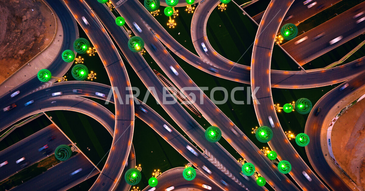 A view from above of the intersection of King Abdullah Road with King ...