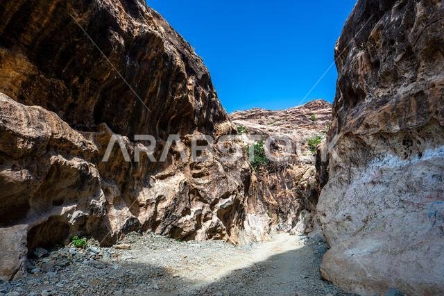 Landscape of the Wadi Lajab gorge in Saudi Arabia.