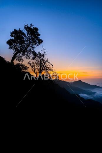 Sunrise from Jabal Aswad (The Black Mountain), Saudi Arabia.