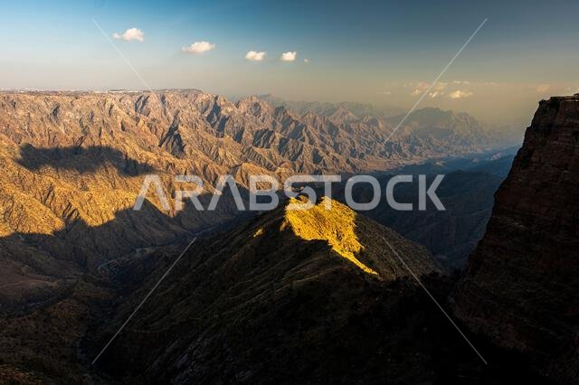 The Asir Mountains from the Habala (Al-Habalah) viewpoint, one of the most popular travel destination in Saudi Arabia.