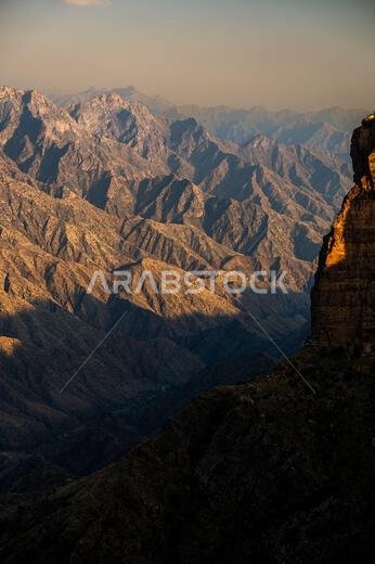 The Asir Mountains from the Habala (Al-Habalah) viewpoint, one of the most popular travel destination in Saudi Arabia.