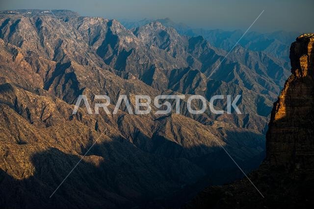 The Asir Mountains from the Habala (Al-Habalah) viewpoint, one of the most popular travel destination in Saudi Arabia.