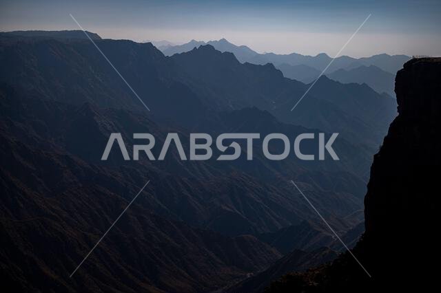 The Asir Mountains from the Habala (Al-Habalah) viewpoint, one of the most popular travel destination in Saudi Arabia.