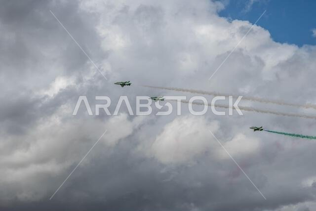 GLOUCESTERSHIRE, ENGLAND - 15 July 2023: Royal Saudi Air Force BAE Systems Hawk MK65 Hawks at RIAT 2023