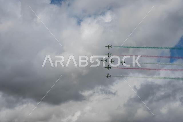 GLOUCESTERSHIRE, ENGLAND - 15 July 2023: Royal Saudi Air Force BAE Systems Hawk MK65 Hawks at RIAT 2023