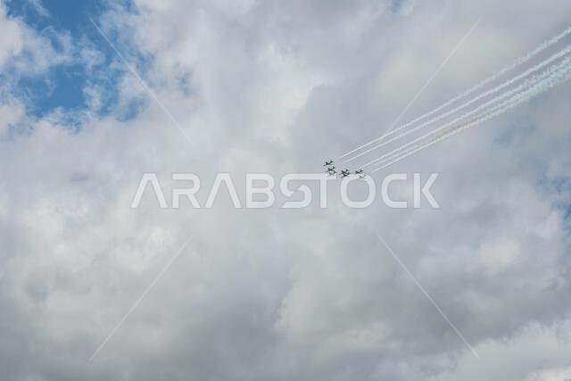 GLOUCESTERSHIRE, ENGLAND - 15 July 2023: Royal Saudi Air Force BAE Systems Hawk MK65 Hawks at RIAT 2023