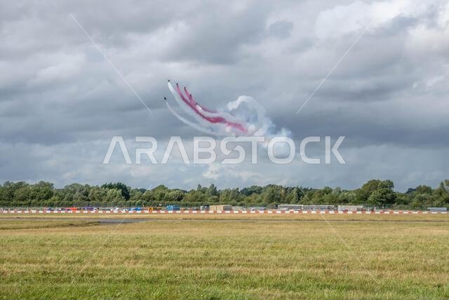 GLOUCESTERSHIRE, ENGLAND - 15 July 2023: Royal Saudi Air Force BAE Systems Hawk MK65 Hawks at RIAT 2023