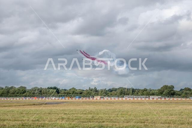 GLOUCESTERSHIRE, ENGLAND - 15 July 2023: Royal Saudi Air Force BAE Systems Hawk MK65 Hawks at RIAT 2023