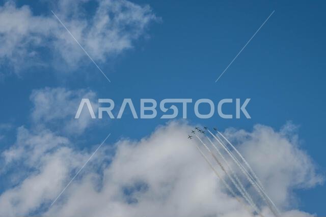GLOUCESTERSHIRE, ENGLAND - 15 July 2023: Royal Saudi Air Force BAE Systems Hawk MK65 Hawks at RIAT 2023