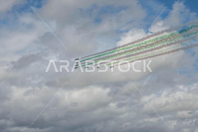 غلوسترشاير، إنجلترا - 15 يوليو 2023: طائرات هوك MK65 التابعة لسلاح الجو الملكي السعودي من طراز BAE Systems في معرض ريات 2023