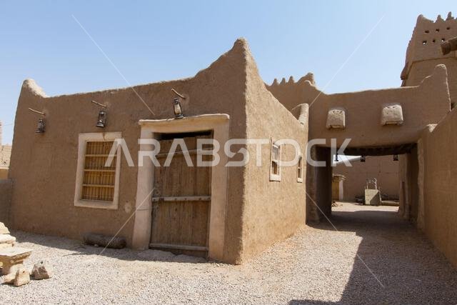 ruins of heritage arab village built of muds in riyadh in Saudi Arabia