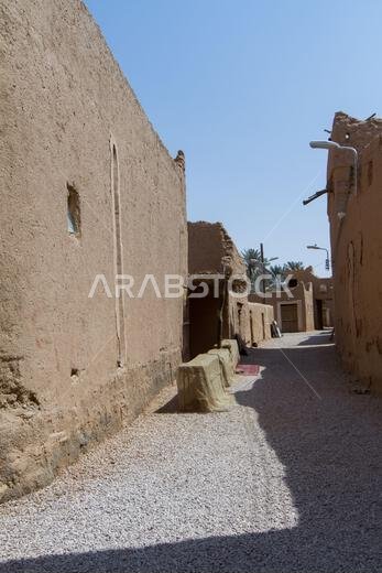 ruins of heritage arab village built of muds in riyadh in Saudi Arabia