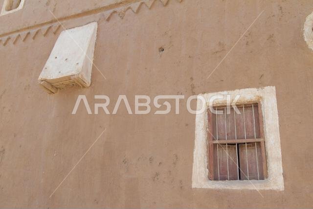 vintage woody doors and windows from arab heritage village in riyadh in Saudi Arabia