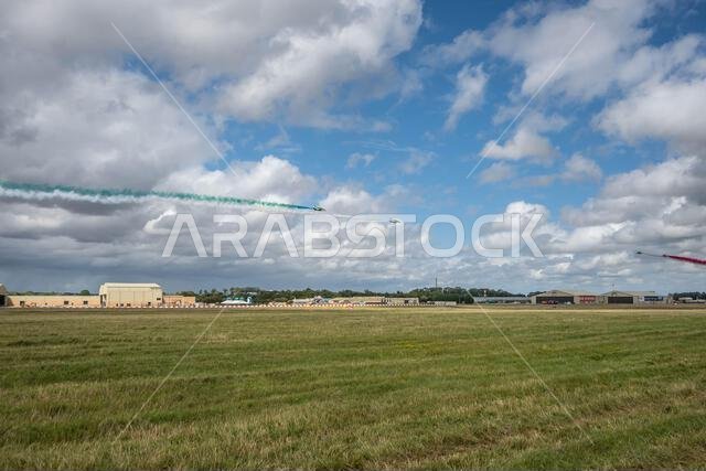 GLOUCESTERSHIRE, ENGLAND - 15 July 2023: Royal Saudi Air Force BAE Systems Hawk MK65 Hawks at RIAT 2023