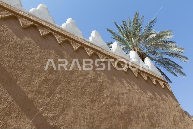 ruins of heritage arab village built of muds in riyadh in Saudi Arabia
