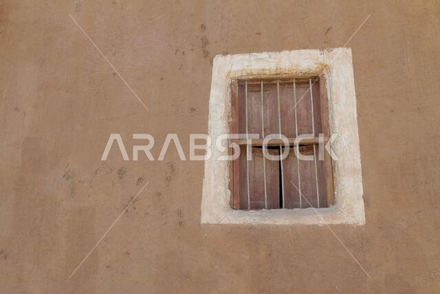 vintage woody doors and windows from arab heritage village in riyadh in Saudi Arabia