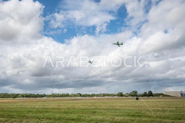 GLOUCESTERSHIRE, ENGLAND - 15 July 2023: Royal Saudi Air Force BAE Systems Hawk MK65 Hawks at RIAT 2023