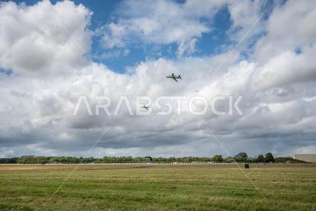 GLOUCESTERSHIRE, ENGLAND - 15 July 2023: Royal Saudi Air Force BAE Systems Hawk MK65 Hawks at RIAT 2023