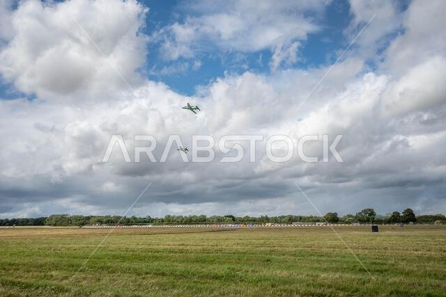 GLOUCESTERSHIRE, ENGLAND - 15 July 2023: Royal Saudi Air Force BAE Systems Hawk MK65 Hawks at RIAT 2023