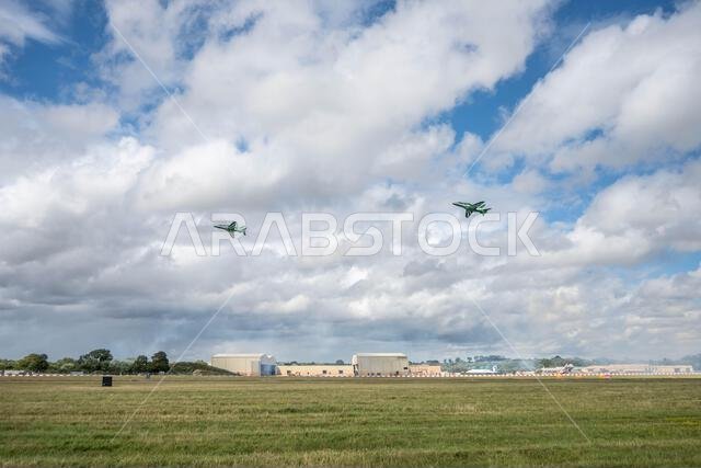 GLOUCESTERSHIRE, ENGLAND - 15 July 2023: Royal Saudi Air Force BAE Systems Hawk MK65 Hawks at RIAT 2023