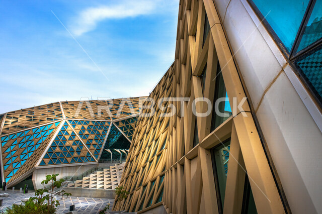 صورة ابداعية لقاعة المؤتمرات في مركز الملك عبدالله المالي ( كافد ) في الرياض بالمملكة العربية السعودية، مركز اقتصادي، قاعة المؤتمرات، معالم الرياض المشهورة، الفن الهندسي المعماري بالسعودية، السياحة في السعودية