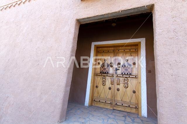 ruins of heritage arab village built of muds in riyadh in Saudi Arabia