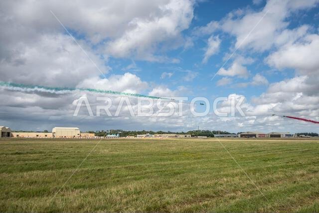 GLOUCESTERSHIRE, ENGLAND - 15 July 2023: Royal Saudi Air Force BAE Systems Hawk MK65 Hawks at RIAT 2023