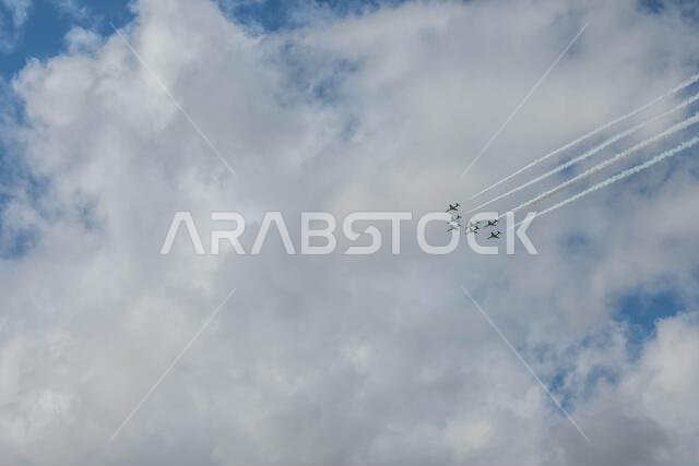 GLOUCESTERSHIRE, ENGLAND - 15 July 2023: Royal Saudi Air Force BAE Systems Hawk MK65 Hawks at RIAT 2023