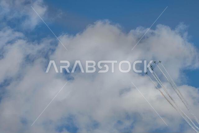 GLOUCESTERSHIRE, ENGLAND - 15 July 2023: Royal Saudi Air Force BAE Systems Hawk MK65 Hawks at RIAT 2023