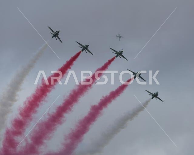 Royal Saudi Air Force formation jet  aerobatic team at the 2023 Royal International Air Tattoo