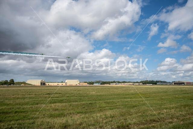 GLOUCESTERSHIRE, ENGLAND - 15 July 2023: Royal Saudi Air Force BAE Systems Hawk MK65 Hawks at RIAT 2023