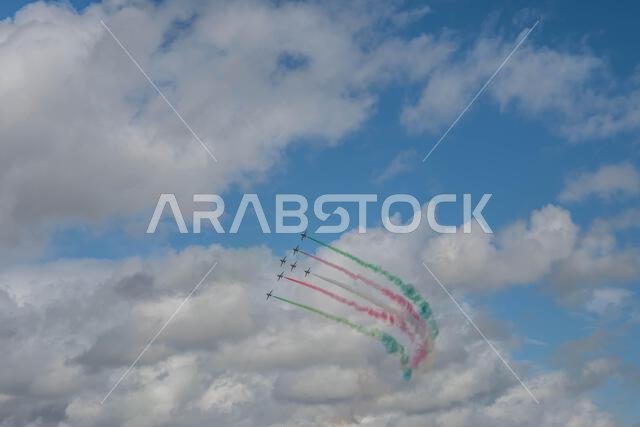GLOUCESTERSHIRE, ENGLAND - 15 July 2023: Royal Saudi Air Force BAE Systems Hawk MK65 Hawks at RIAT 2023