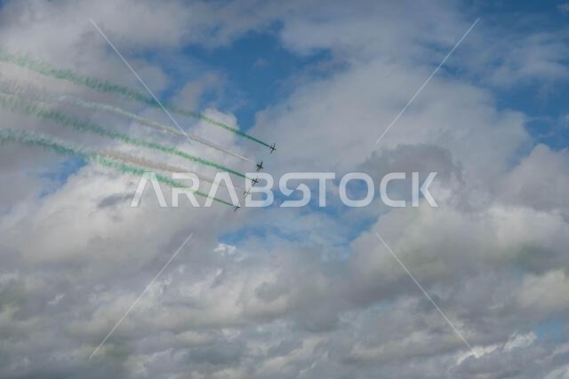 GLOUCESTERSHIRE, ENGLAND - 15 July 2023: Royal Saudi Air Force BAE Systems Hawk MK65 Hawks at RIAT 2023