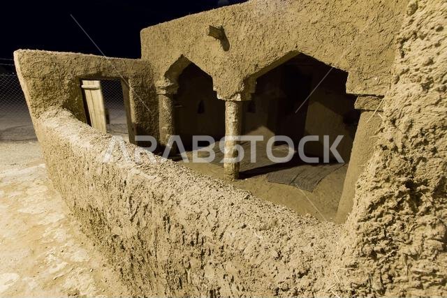 an archaeological mosque built of muds in riyadh in Saudi Arabia