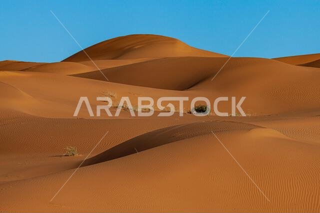 Orange desert landscape, Saudi Arabia