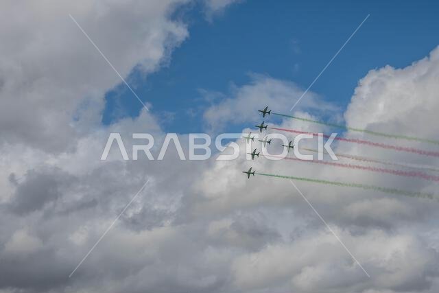 GLOUCESTERSHIRE, ENGLAND - 15 July 2023: Royal Saudi Air Force BAE Systems Hawk MK65 Hawks at RIAT 2023