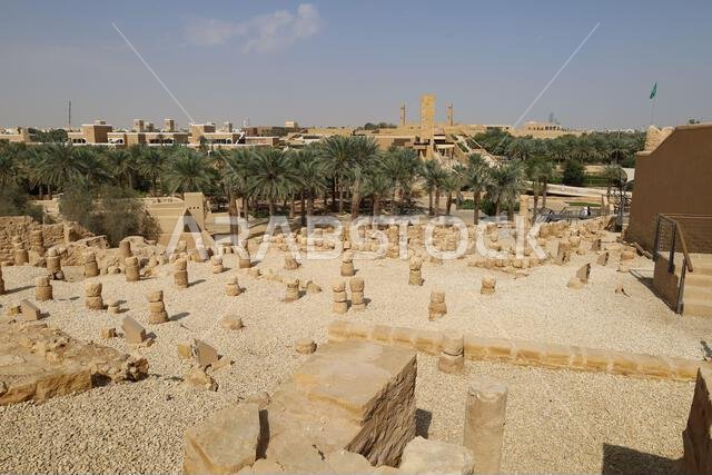 Al Diriyah old capital . Riyadh Saudi Arabia - Diriyah ruins - Saudi culture. National day