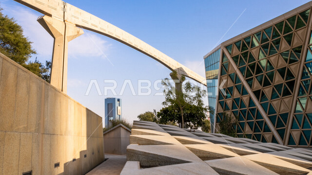 صورة ابداعية لمركز الملك عبدالله المالي ( كافد ) في الرياض بالمملكة العربية السعودية، مركز اقتصادي، معالم الرياض المشهورة، الفن الهندسي المعماري بالسعودية، السياحة في السعودية