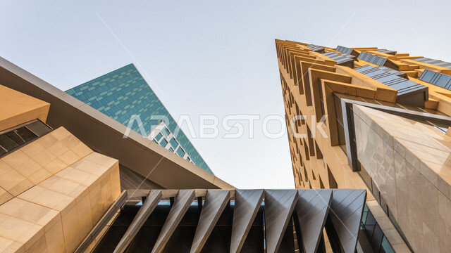 صورة ابداعية لمركز الملك عبدالله المالي ( كافد ) في الرياض بالمملكة العربية السعودية، مركز اقتصادي، معالم الرياض المشهورة، الفن الهندسي المعماري بالسعودية، السياحة في السعودية