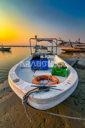 منظر صباحي رائع على شاطئ الدمام في المملكة العربية السعودية.