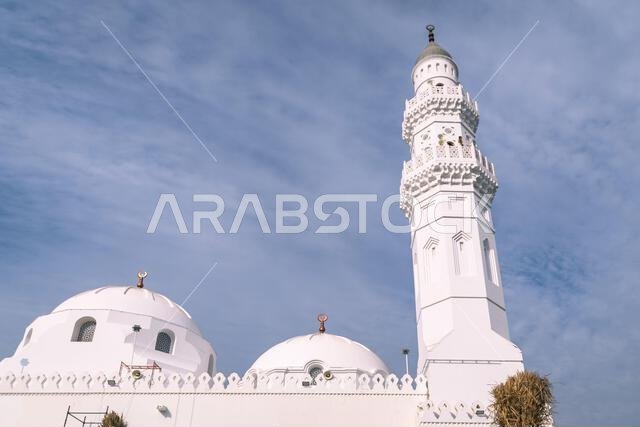 المدينة المنورة، المملكة العربية السعودية - ٢٢ ديسمبر ٢٠٢٢: مسجد قباء. أول مسجد في الإسلام. أسسه النبي محمد (صلى الله عليه وسلم) عام ٦٢٢ هـ