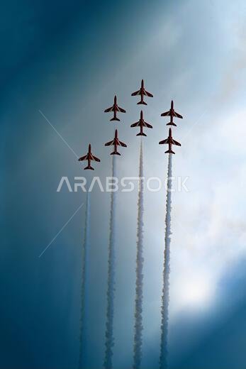 RAF Fairford RIAT 2023 air show Saturday 15 July 2023 Red  Arrows display team inbetween showers