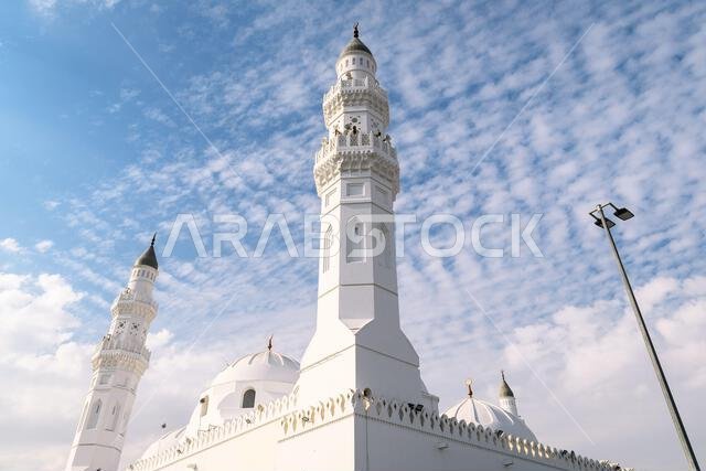 Medinah, Saudi Arabia - December 22, 2022: Quba Mosque. The first mosque in Islam. It was founded by the Prophet Muhammad (peace be upon him)