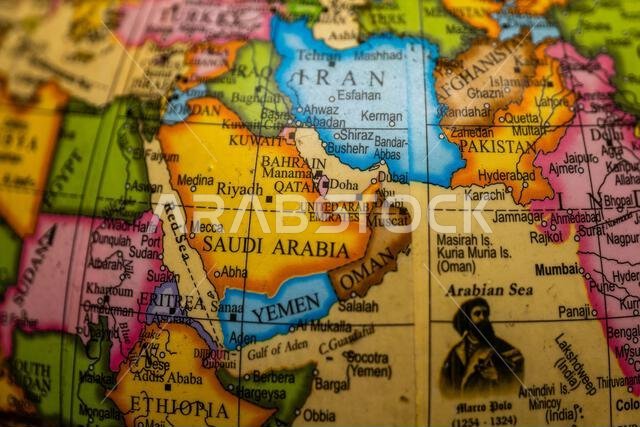 his detailed map of Saudi Arabia shows the country's borders