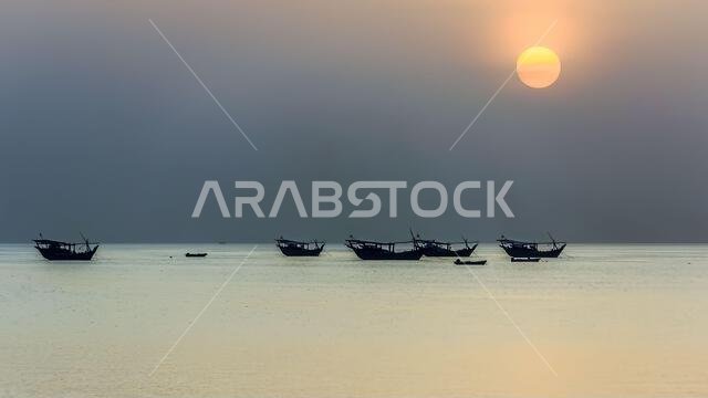 Beautiful morning sunrise view at Dammam Corniche -Saudi Arabia