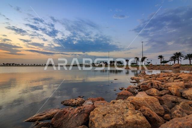 Modon Lake Morning Sunrise view -Dammam, Saudi Arabia. Modon Lake Morning Sunrise view -Dammam, Saudi Arabia.