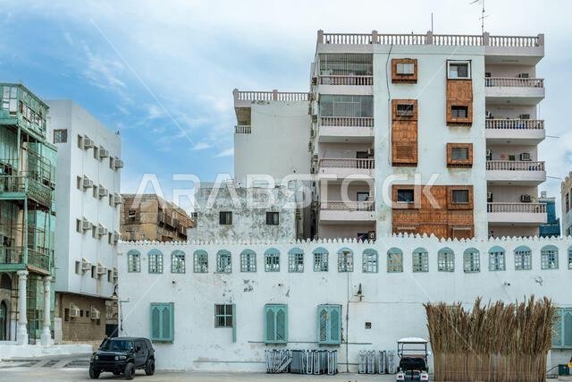 Al-Balad old town with traditional muslim houses with wooden windows and balconies, Jeddah, Saudi Arabia8