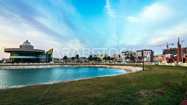 Beautiful sunrise views at Al Khobar Park, with a stunning sky in the the background. Saudi Arabia, Khobar. Beautiful sunrise views at Al Khobar Park, with a stunning sky in the the background. Saudi Arabia, Khobar.