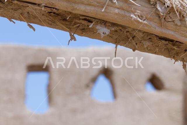 ruins of heritage arab village built of muds in riyadh in Saudi Arabia